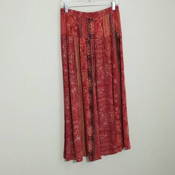 Rabbit Rabbit Rabbit Maxi Skirt Women's Sz 12 Multicolor Boho Floral Slit panels - Picture 7 of 12